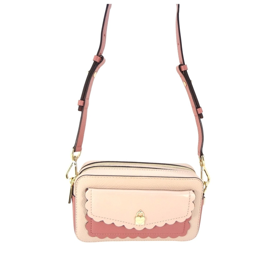 Michael Kors Camera Bag Womens NS Pink New Scalloped Heart Lock 32H8TF5C5O